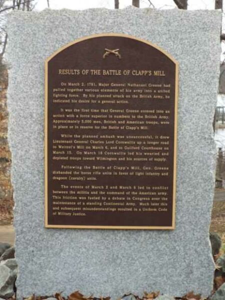 THE BATTLE OF CLAPS MILL WAR MEMORIAL PLAQUE H