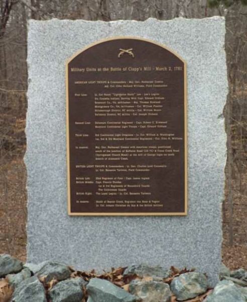 THE BATTLE OF CLAPS MILL WAR MEMORIAL PLAQUE E