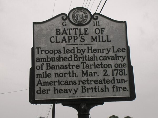 BATTLE OF CLAPP’S MILL WAR MEMORIAL MARKER