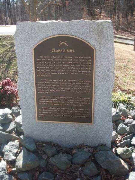 BATTLE OF CLAPP’S MILL REVOLUTIONARY WAR MEMORIAL PLAQUE VI