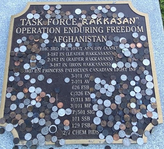 Task Force Rakkasan Operation Enduring Freedom War Memorial Plaque